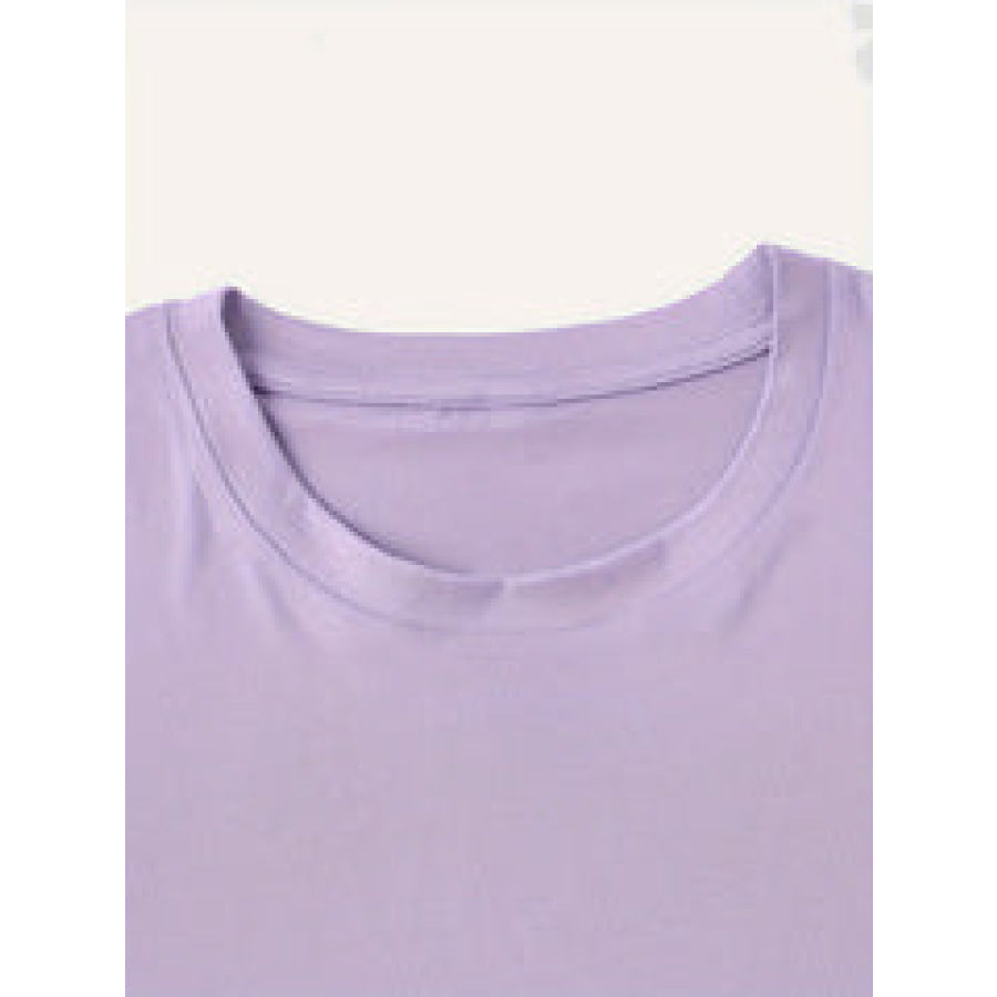 Letter Graphic Round Neck Short Sleeve T - Shirt Apparel and Accessories