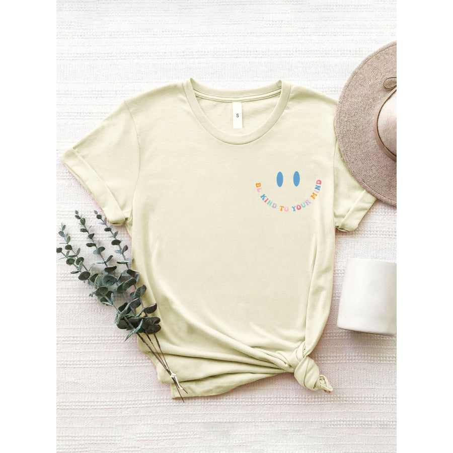 Letter Graphic Round Neck Short Sleeve T - Shirt Apparel and Accessories