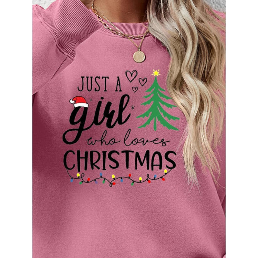 Letter Graphic Round Neck Sweatshirt Clothing