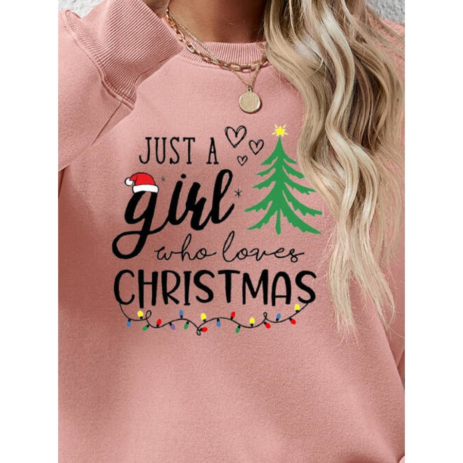 Letter Graphic Round Neck Sweatshirt Clothing