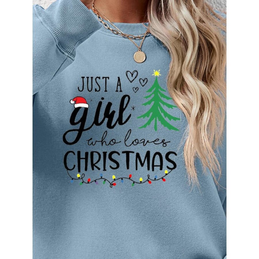 Letter Graphic Round Neck Sweatshirt Clothing