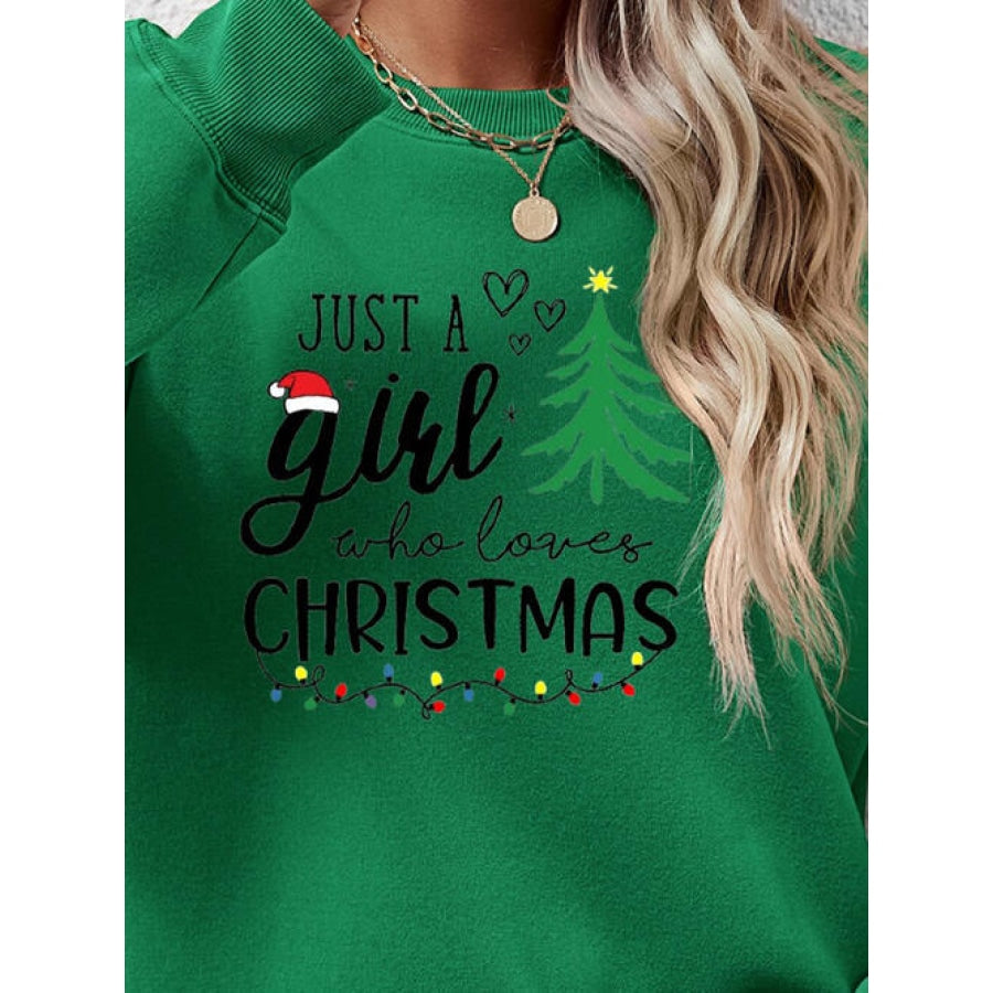 Letter Graphic Round Neck Sweatshirt Clothing