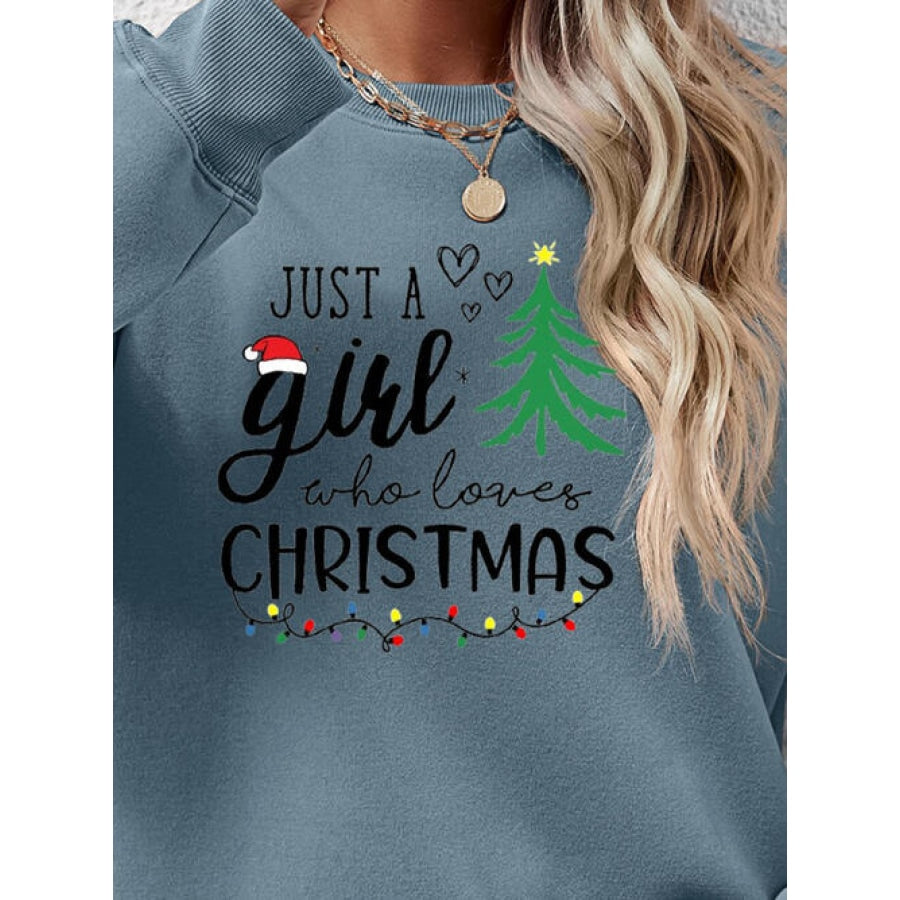 Letter Graphic Round Neck Sweatshirt Clothing