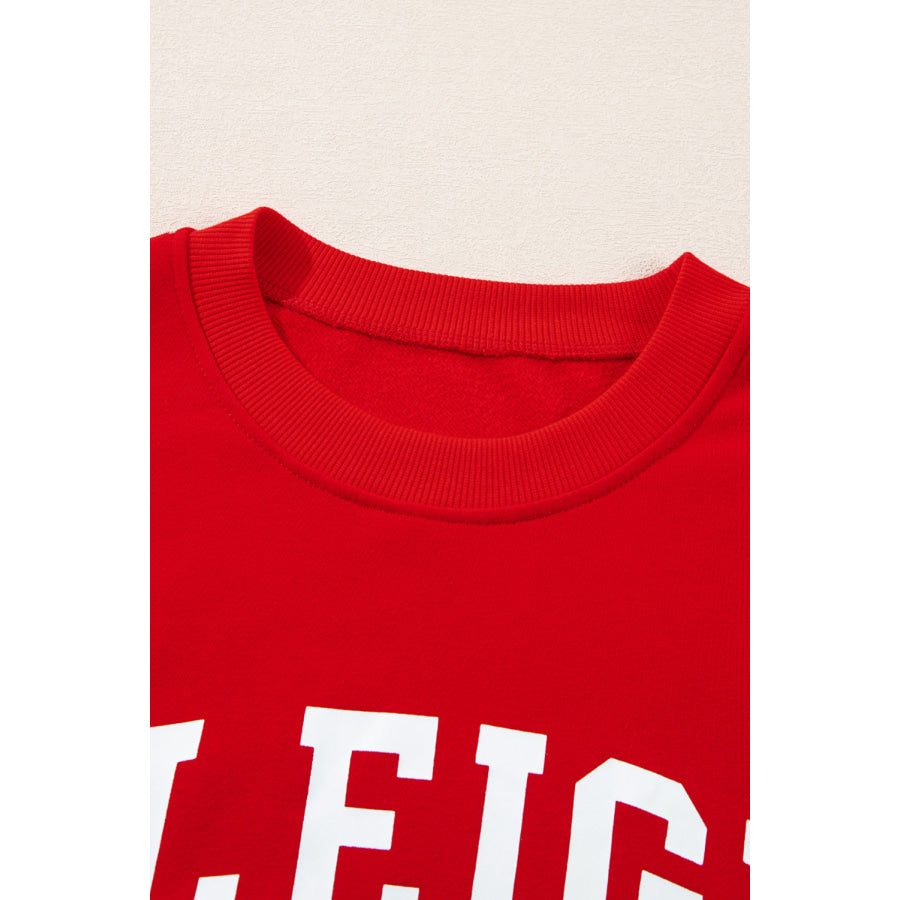 Letter Graphic Round Neck Top and Printed Shorts Lounge Set Apparel and Accessories