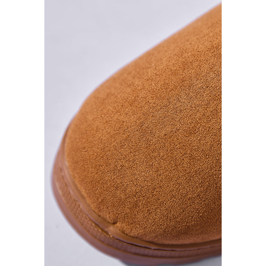 Letter M Suede Round Toe Slippers Apparel and Accessories