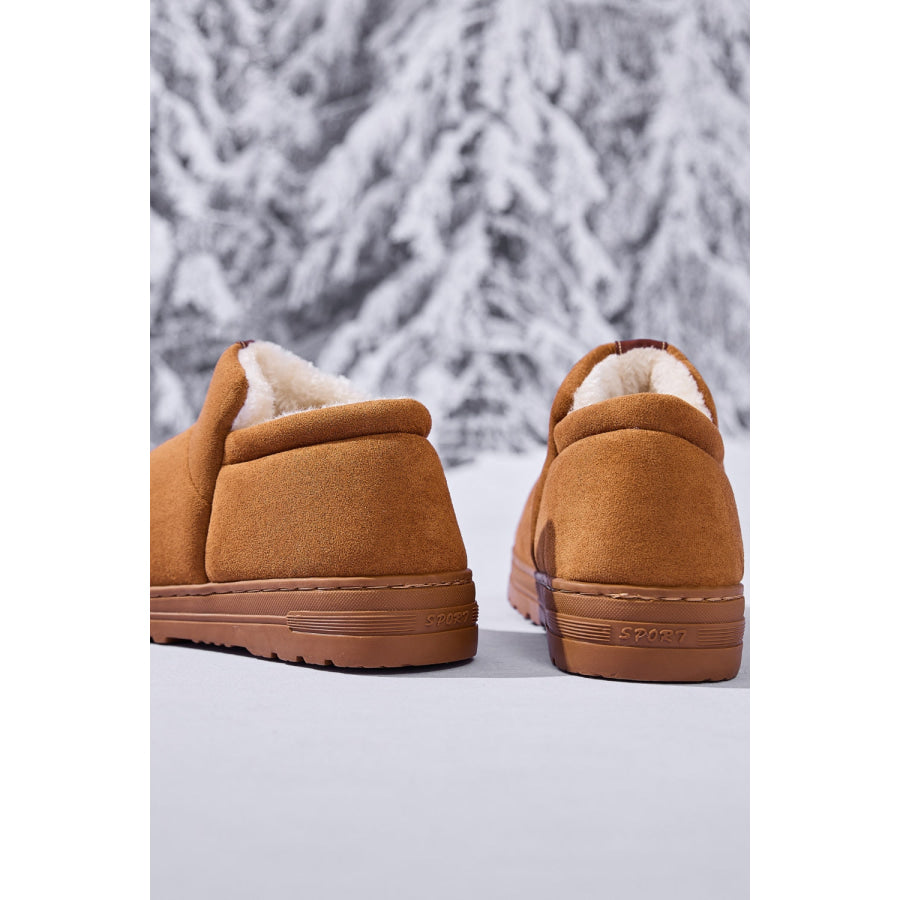 Letter M Suede Round Toe Slippers Apparel and Accessories