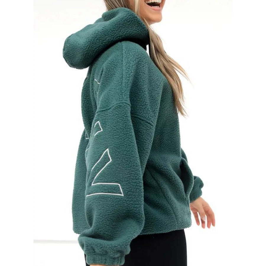 Letter Oversized Sherpa Hoodie Apparel and Accessories