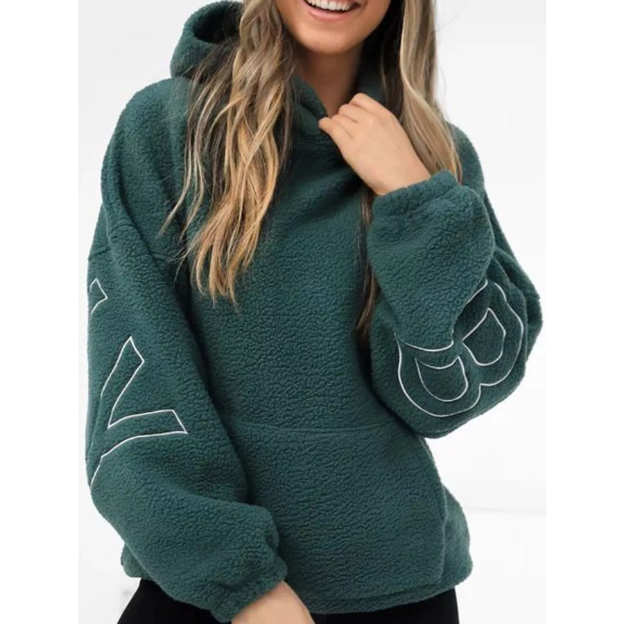 Letter Oversized Sherpa Hoodie Apparel and Accessories