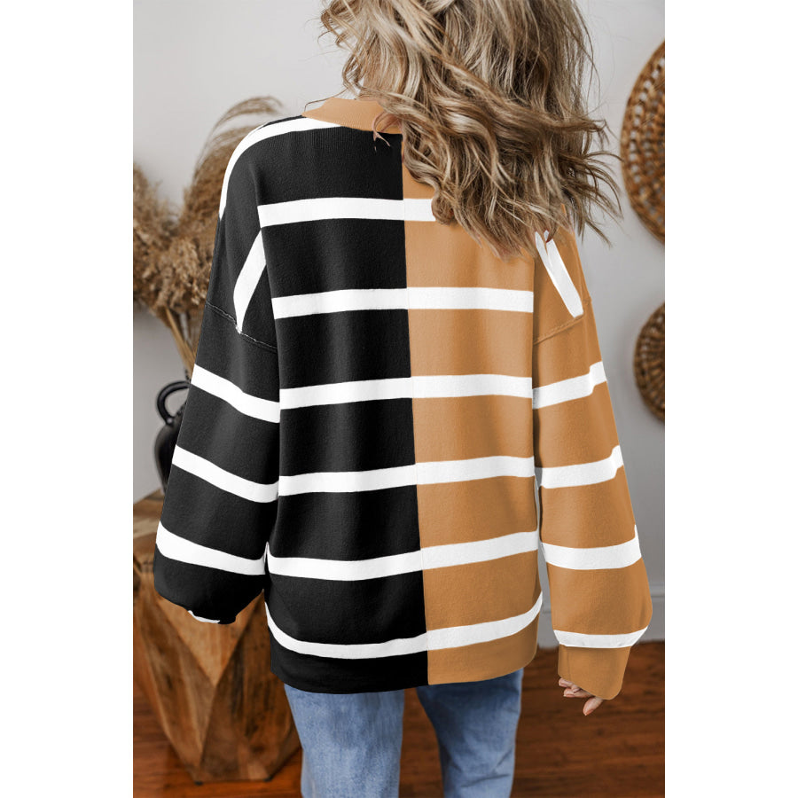 Light French Beige Colorblock Oversized Sweater Light French Beige / S / 50% Viscose + 28% Polyester + 22% Polyamide Sweaters &