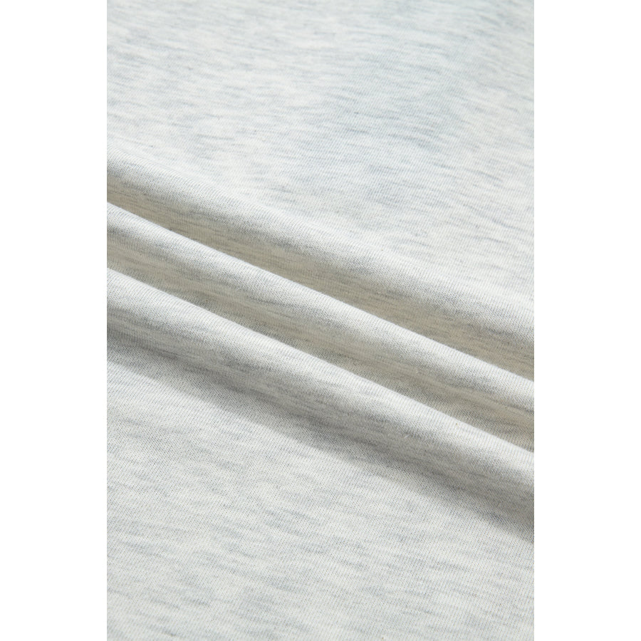 Light Grey Color Block Denim Patchwork Button Polo Collar Short Sleeve Top Tops/Blouses & Shirts