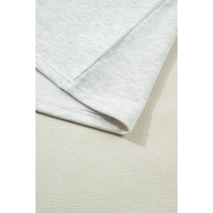 Light Grey Color Block Denim Patchwork Button Polo Collar Short Sleeve Top Tops/Blouses & Shirts