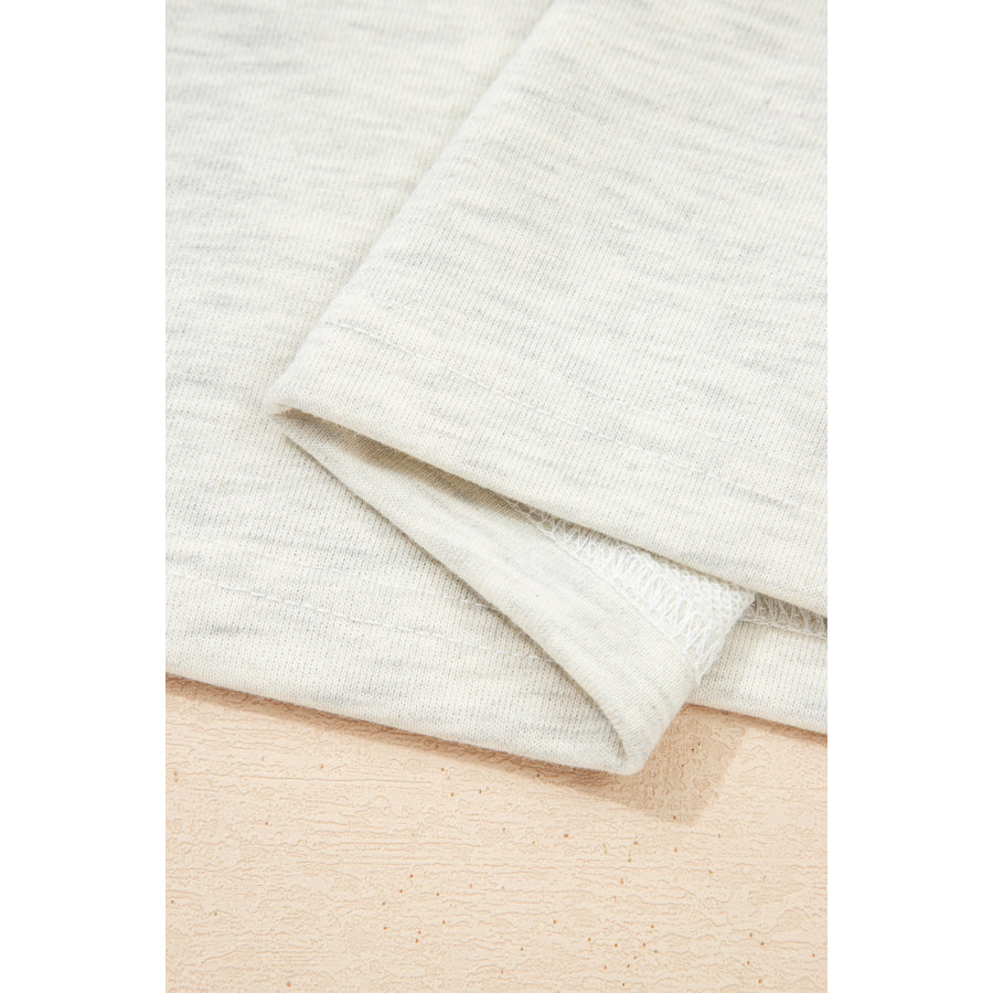 Light Grey Denim Color Block Patchwork Button Polo Collar T Shirt Tunic Dress Dresses/T Shirt Dresses
