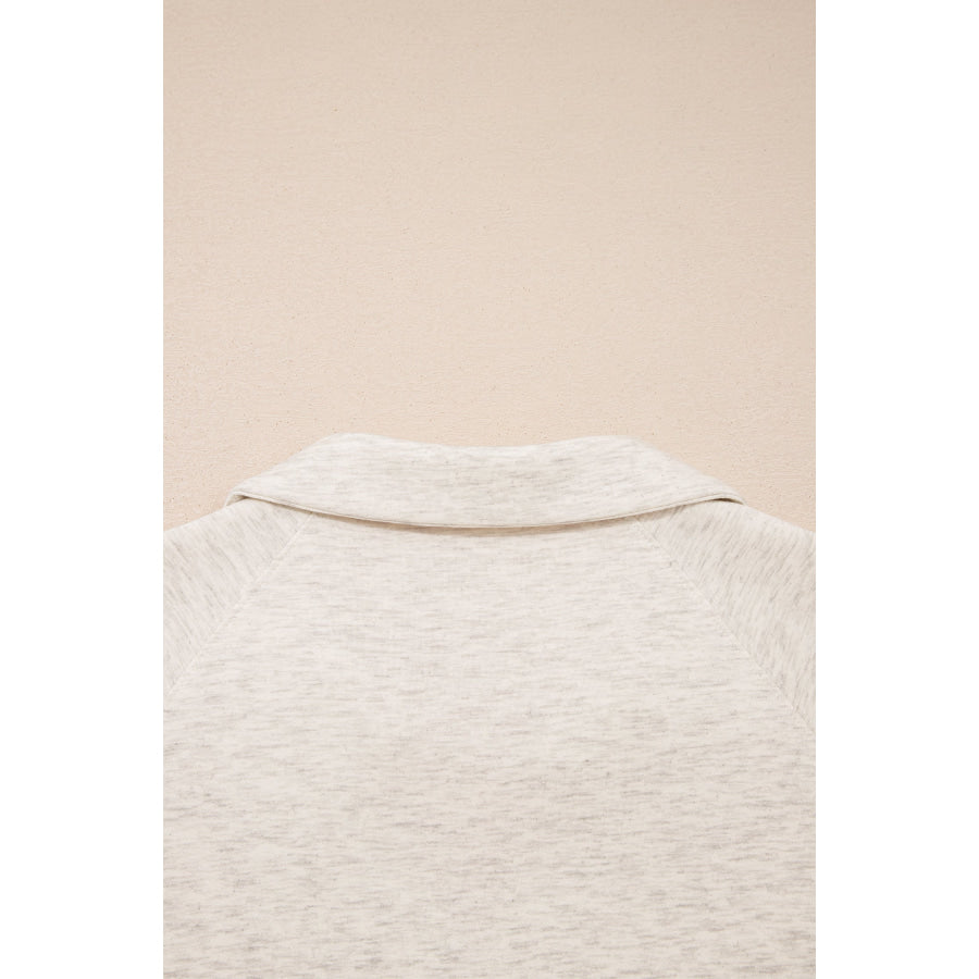 Light Grey Polo Tee Casual Pant Set Two Piece Sets/Pant Sets