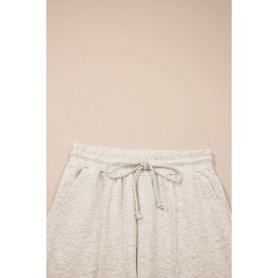 Light Grey Polo Tee Casual Pant Set Two Piece Sets/Pant Sets