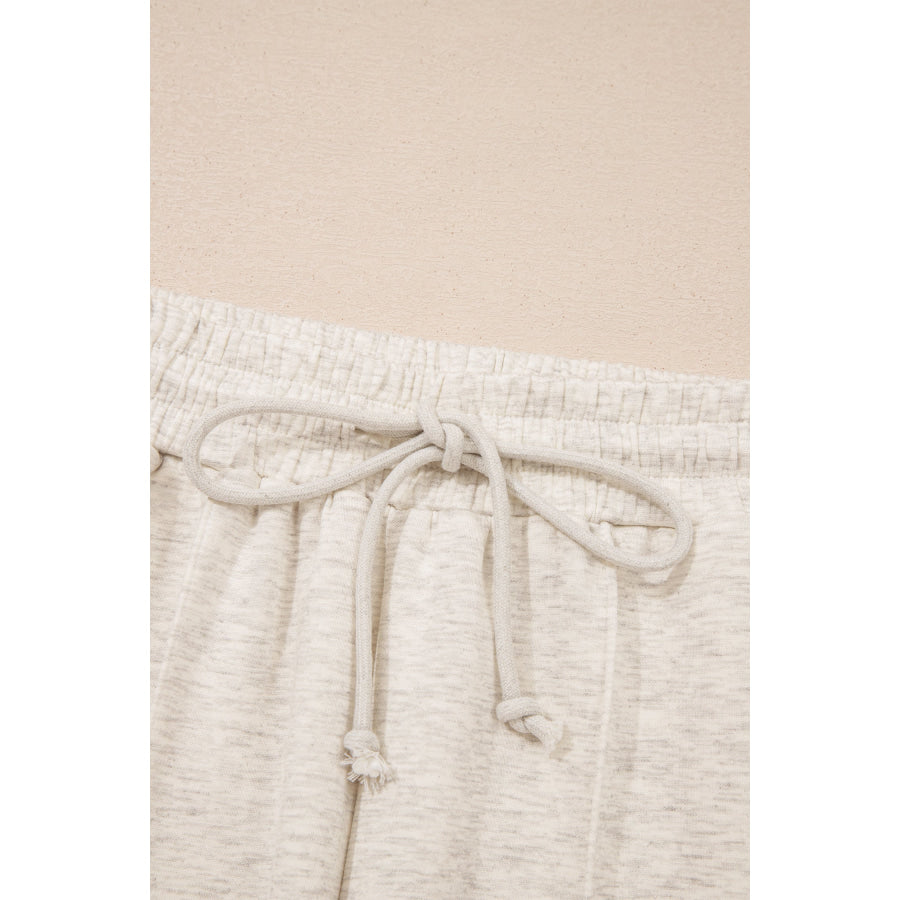Light Grey Polo Tee Casual Pant Set Two Piece Sets/Pant Sets