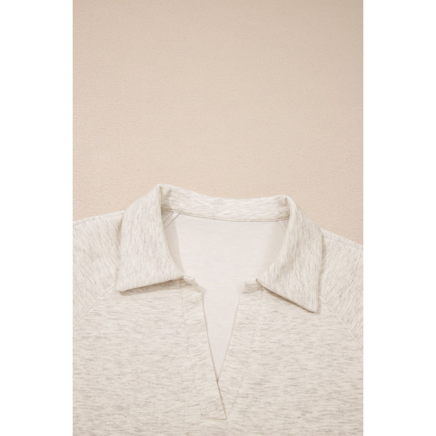 Light Grey Polo Tee Casual Pant Set Two Piece Sets/Pant Sets