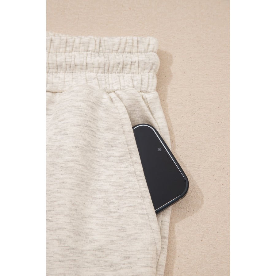 Light Grey Polo Tee Casual Pant Set Two Piece Sets/Pant Sets