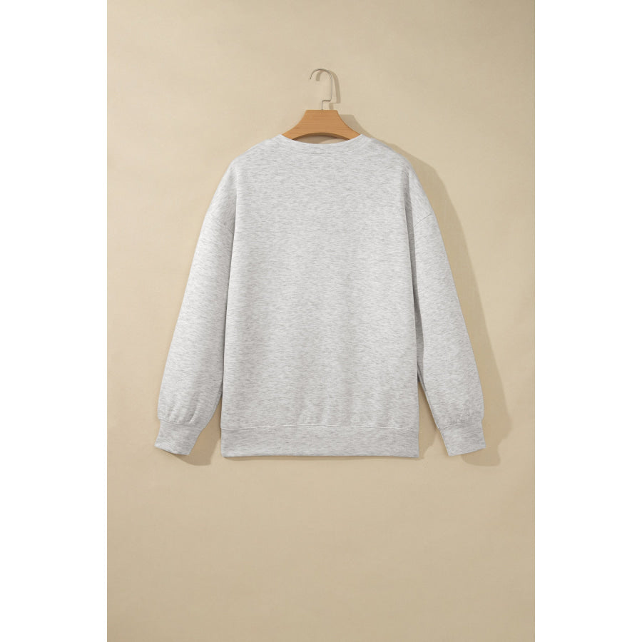 Light Grey Solid Color Zip Front Jacket Style Sweatshirt Tops/Sweatshirts & Hoodies
