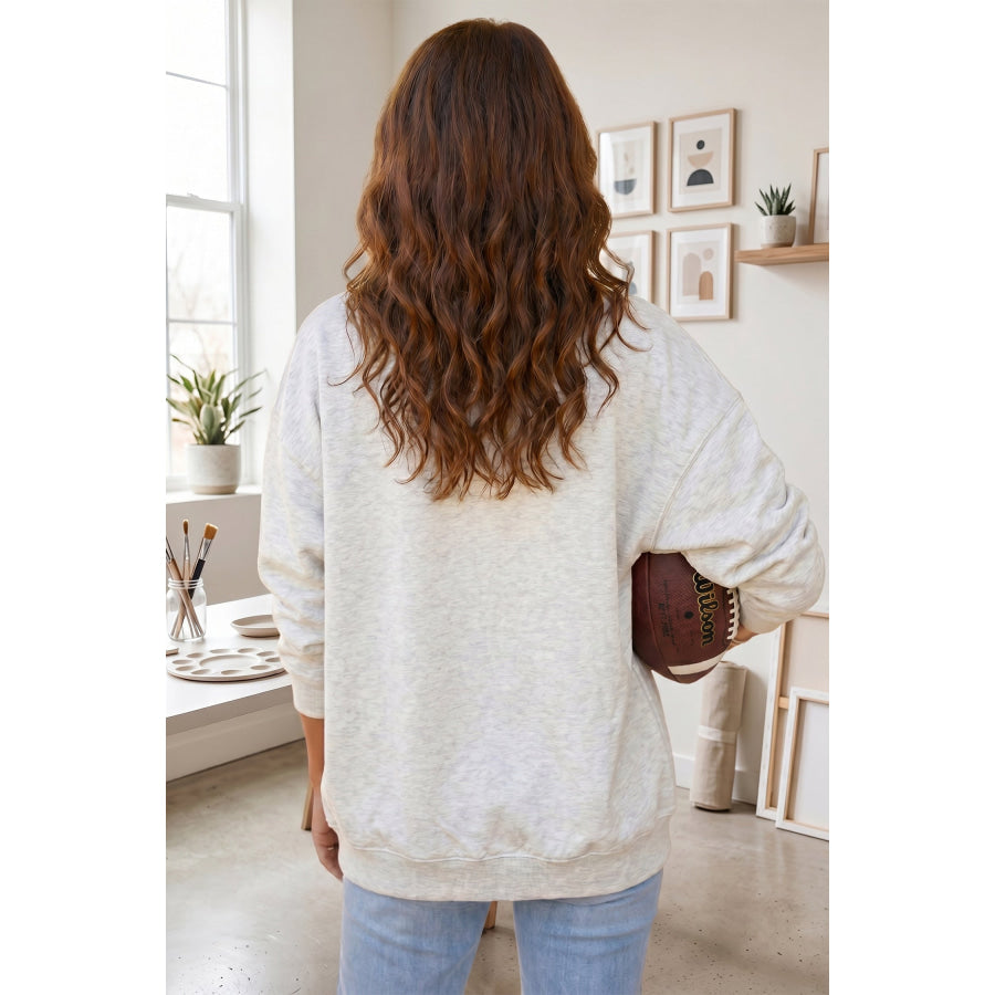 Light Grey Solid Color Zip Front Jacket Style Sweatshirt Tops/Sweatshirts & Hoodies