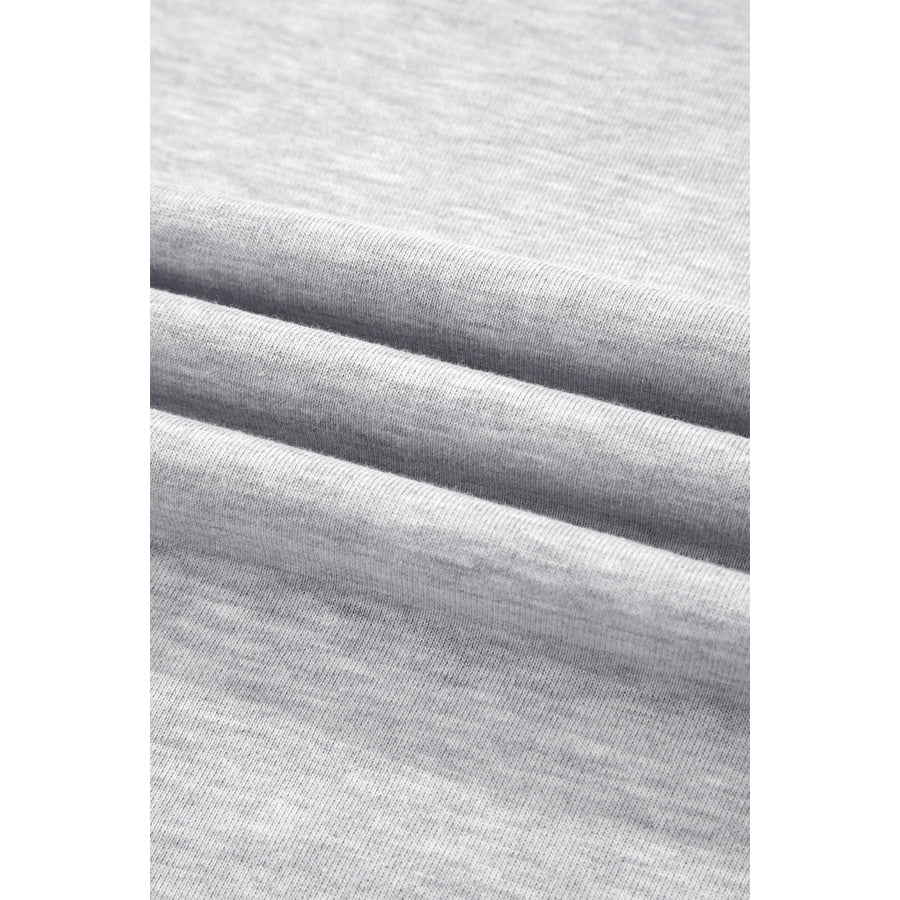 Light Grey Striped Collar 2-in-1 Patchwork Casual Loose Sweatshirt Tops/Sweatshirts & Hoodies