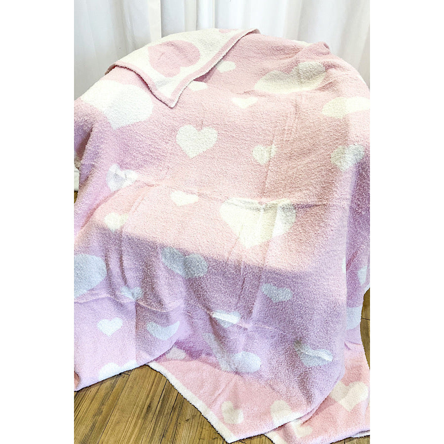 Light Pink Heart Luxury Blanket WS 600 Accessories