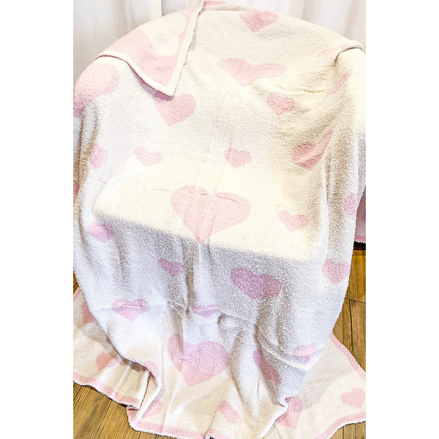 Light Pink Heart Luxury Blanket WS 600 Accessories