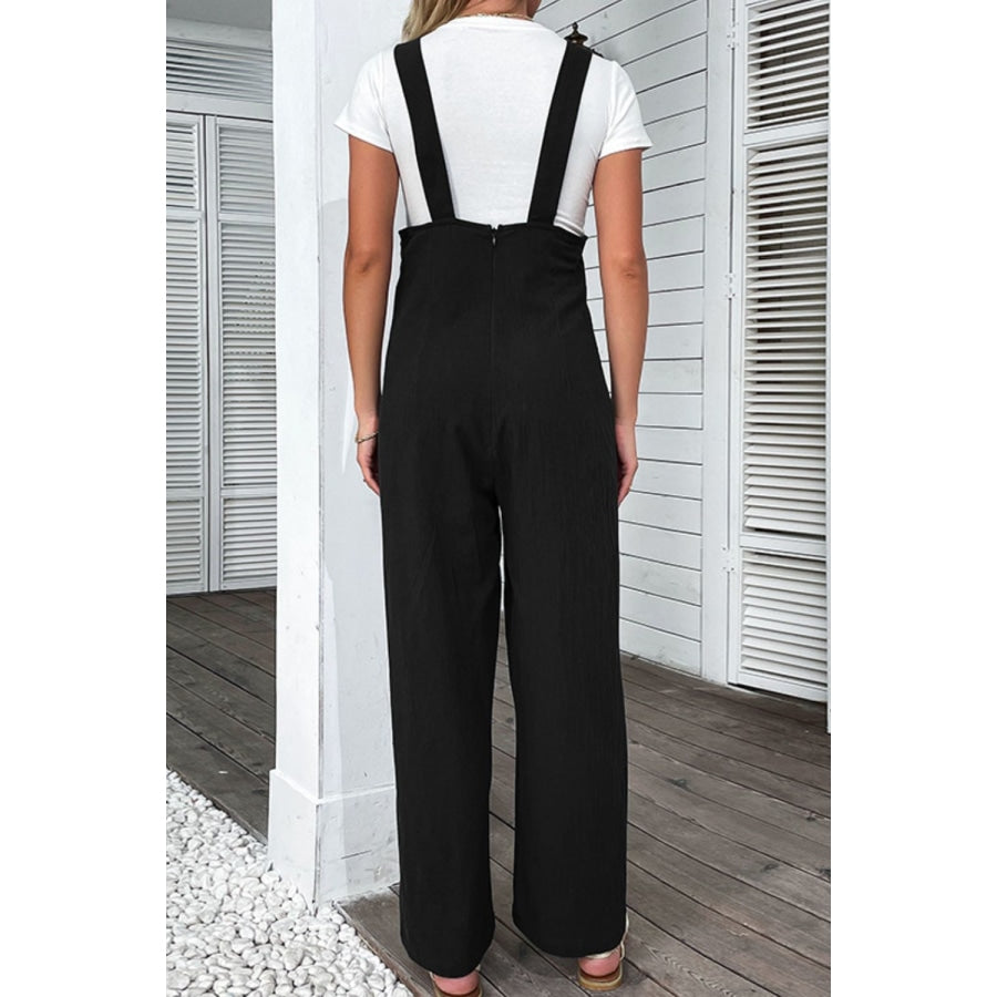 Light Up Your Life Buttoned Straight Leg Overalls