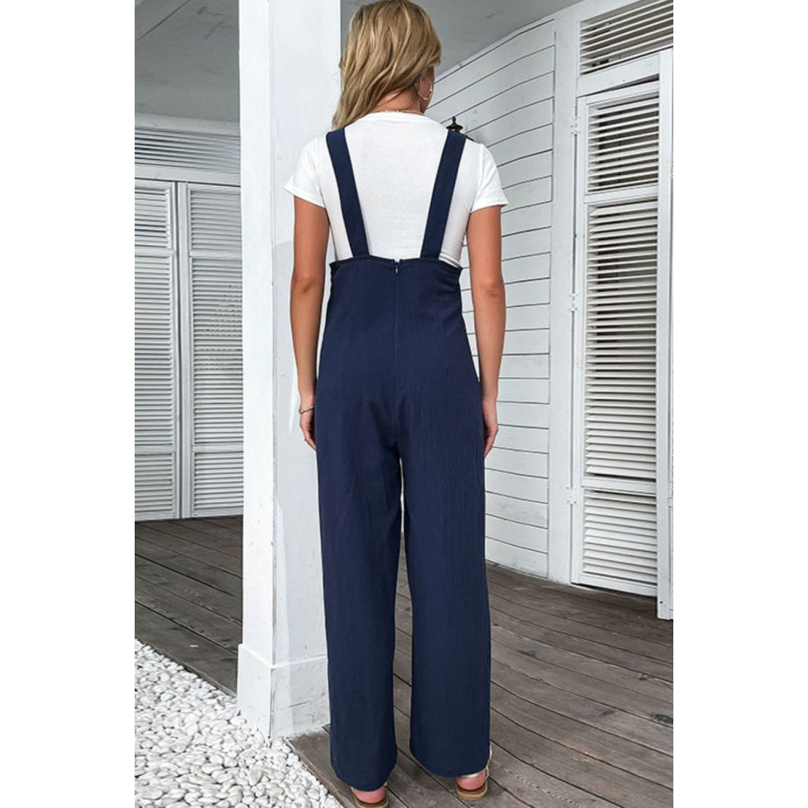 Light Up Your Life Buttoned Straight Leg Overalls