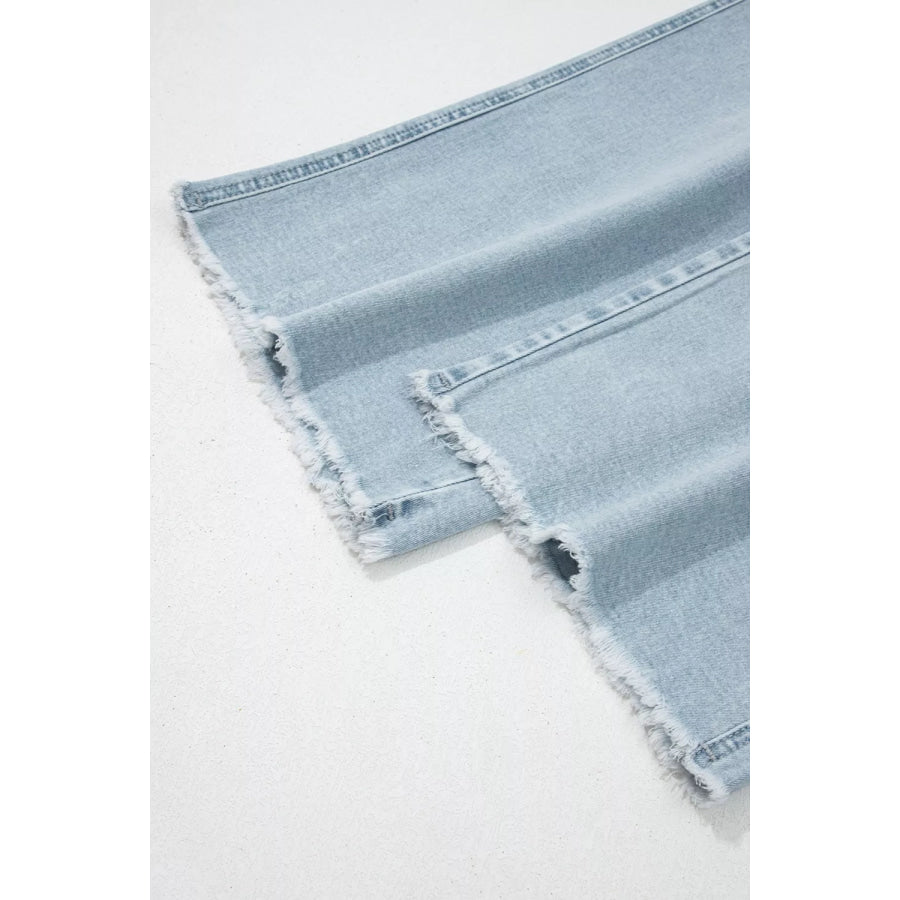 Light Wash Utility Pocket Straight Leg Jeans Apparel and Accessories