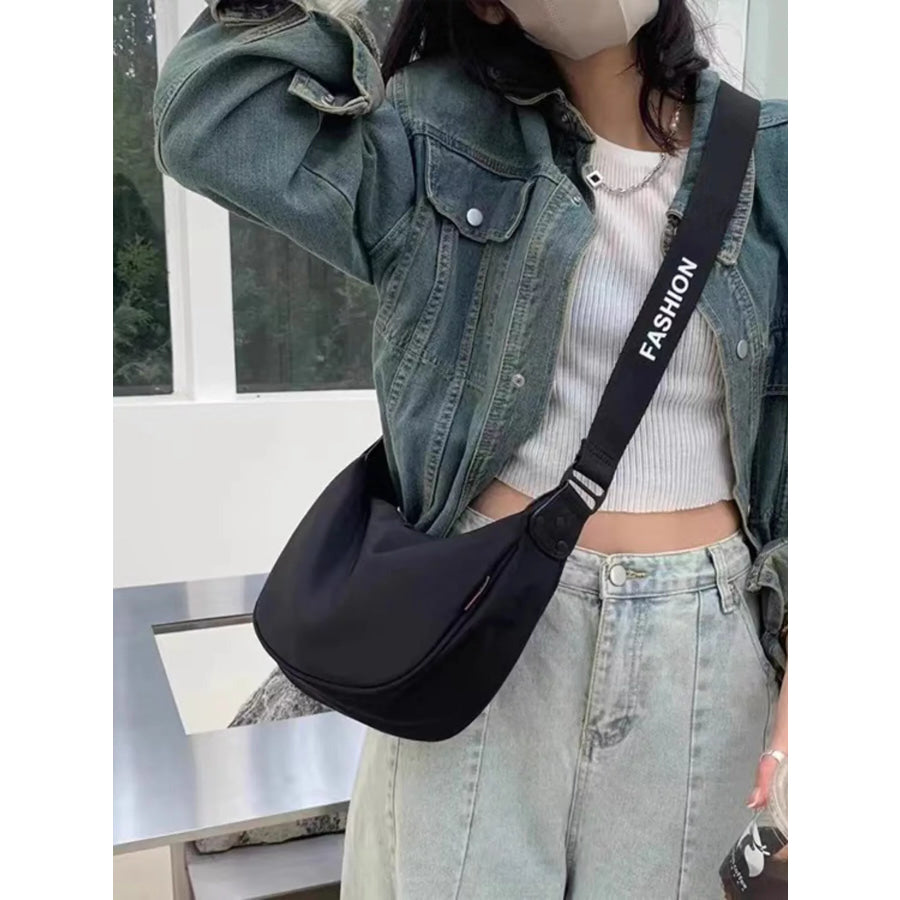 Lightweight Adjustable Strap Crossbody Bag Black / One Size Apparel and Accessories