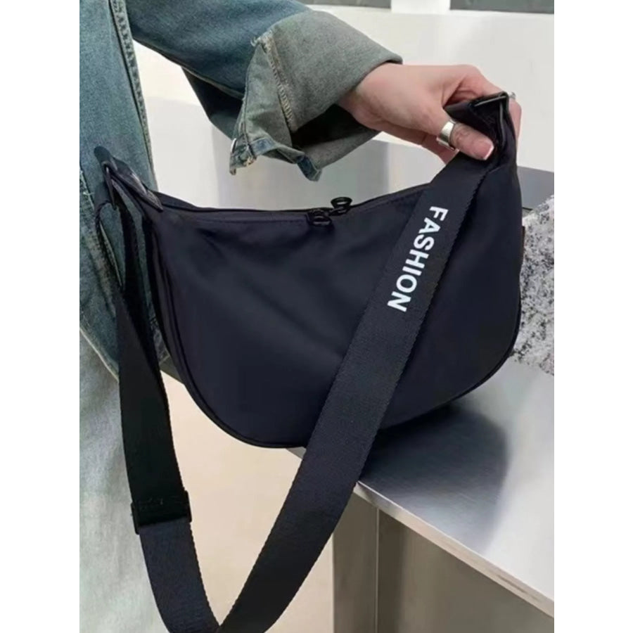Lightweight Adjustable Strap Crossbody Bag Black / One Size Apparel and Accessories