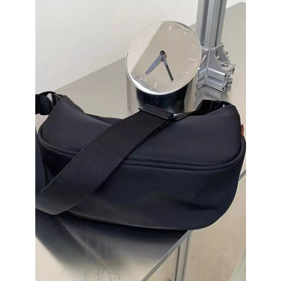 Lightweight Adjustable Strap Crossbody Bag Black / One Size Apparel and Accessories