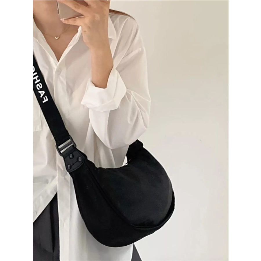 Lightweight Adjustable Strap Crossbody Bag Black / One Size Apparel and Accessories