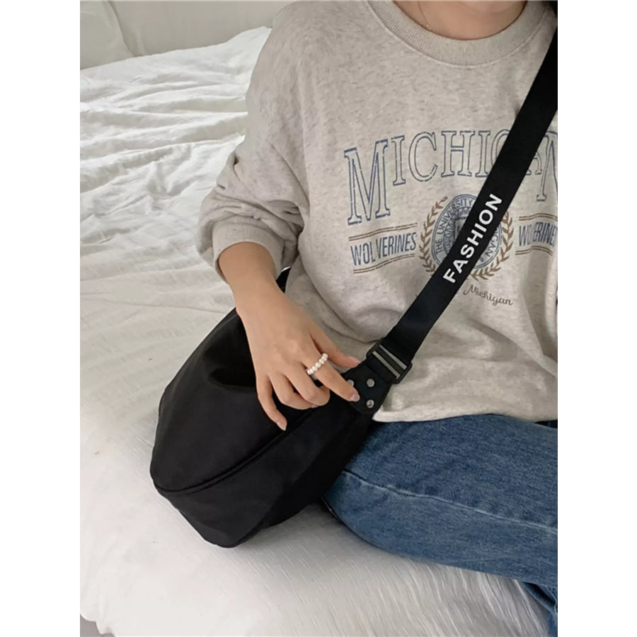 Lightweight Adjustable Strap Crossbody Bag Black / One Size Apparel and Accessories
