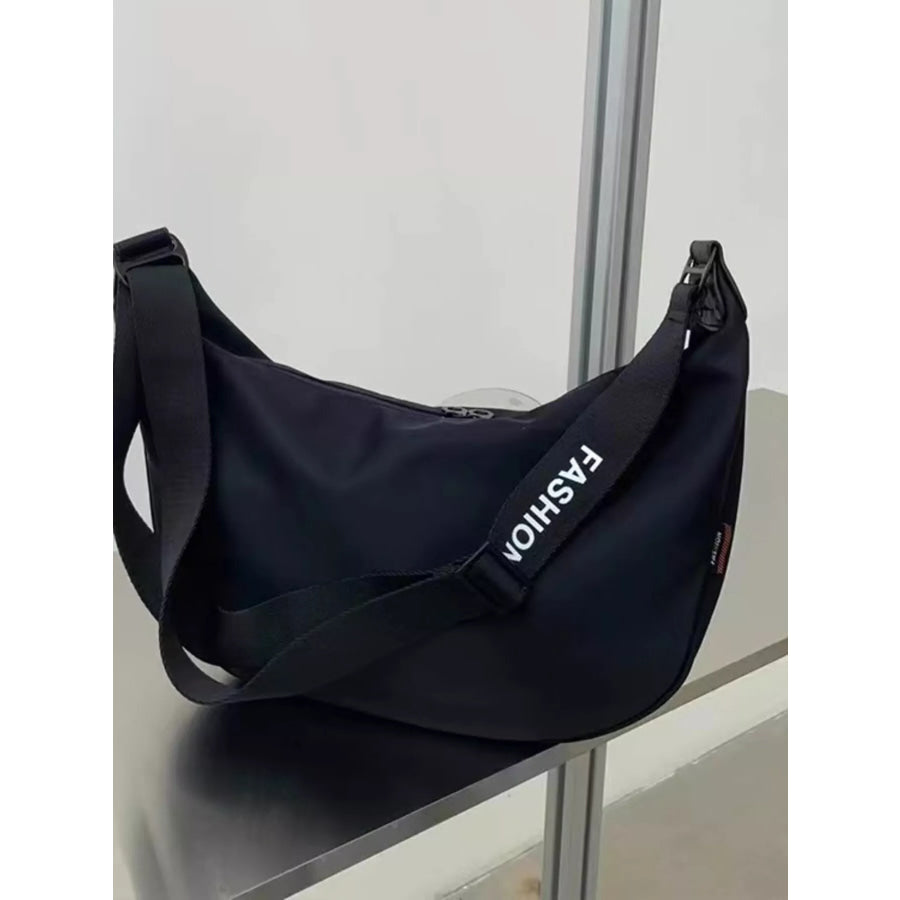 Lightweight Adjustable Strap Crossbody Bag Black / One Size Apparel and Accessories