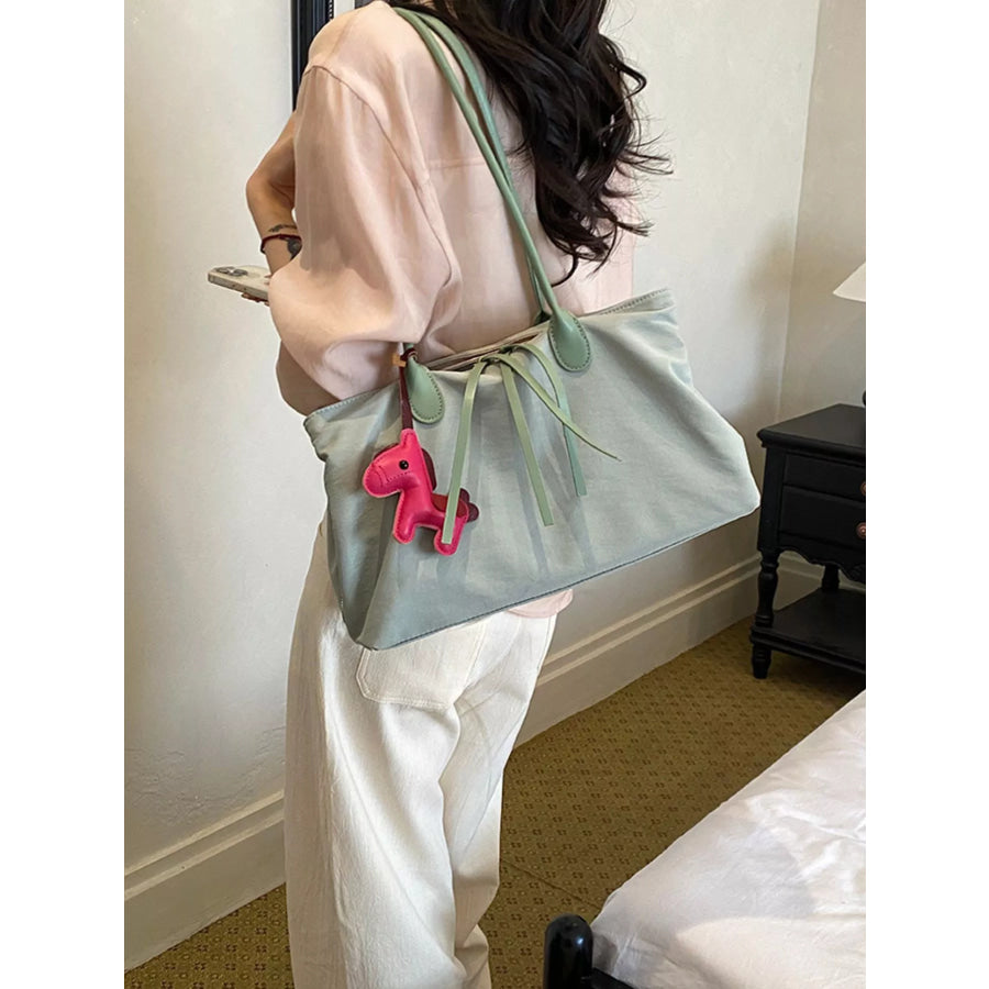 Lightweight Canvas Shoulder Bag Green / One Size Apparel and Accessories