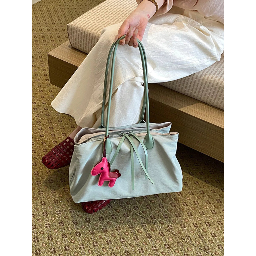 Lightweight Canvas Shoulder Bag Green / One Size Apparel and Accessories