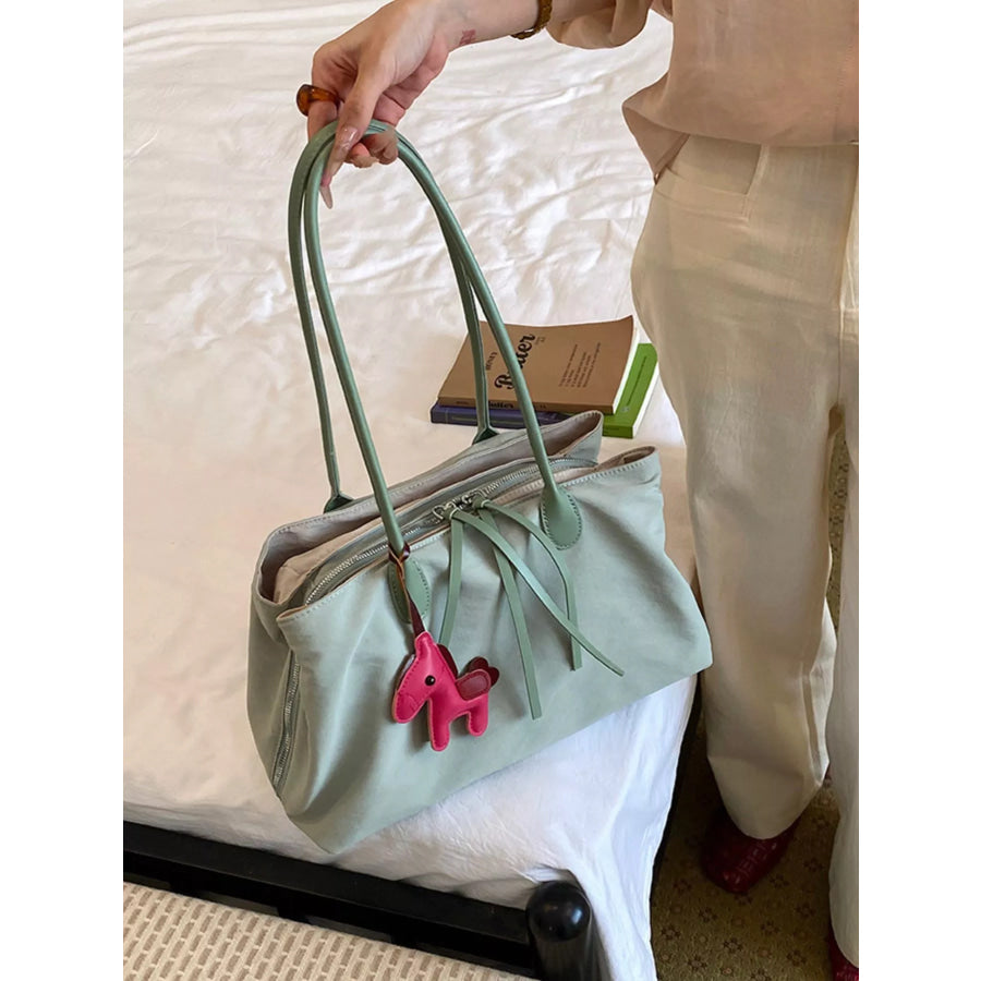 Lightweight Canvas Shoulder Bag Green / One Size Apparel and Accessories