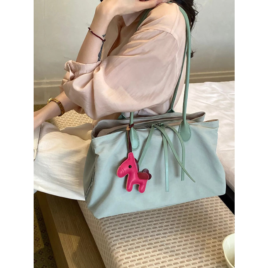 Lightweight Canvas Shoulder Bag Green / One Size Apparel and Accessories