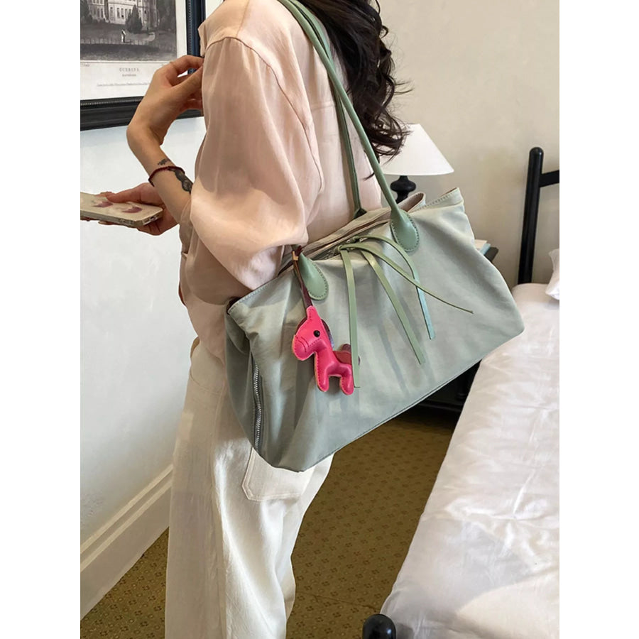 Lightweight Canvas Shoulder Bag Green / One Size Apparel and Accessories