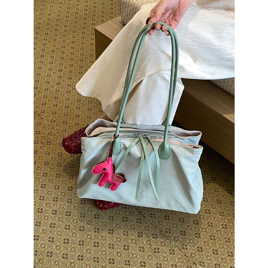 Lightweight Canvas Shoulder Bag Green / One Size Apparel and Accessories