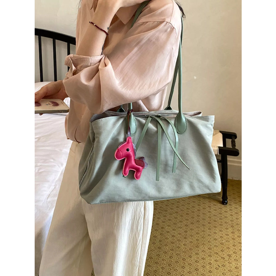 Lightweight Canvas Shoulder Bag Green / One Size Apparel and Accessories