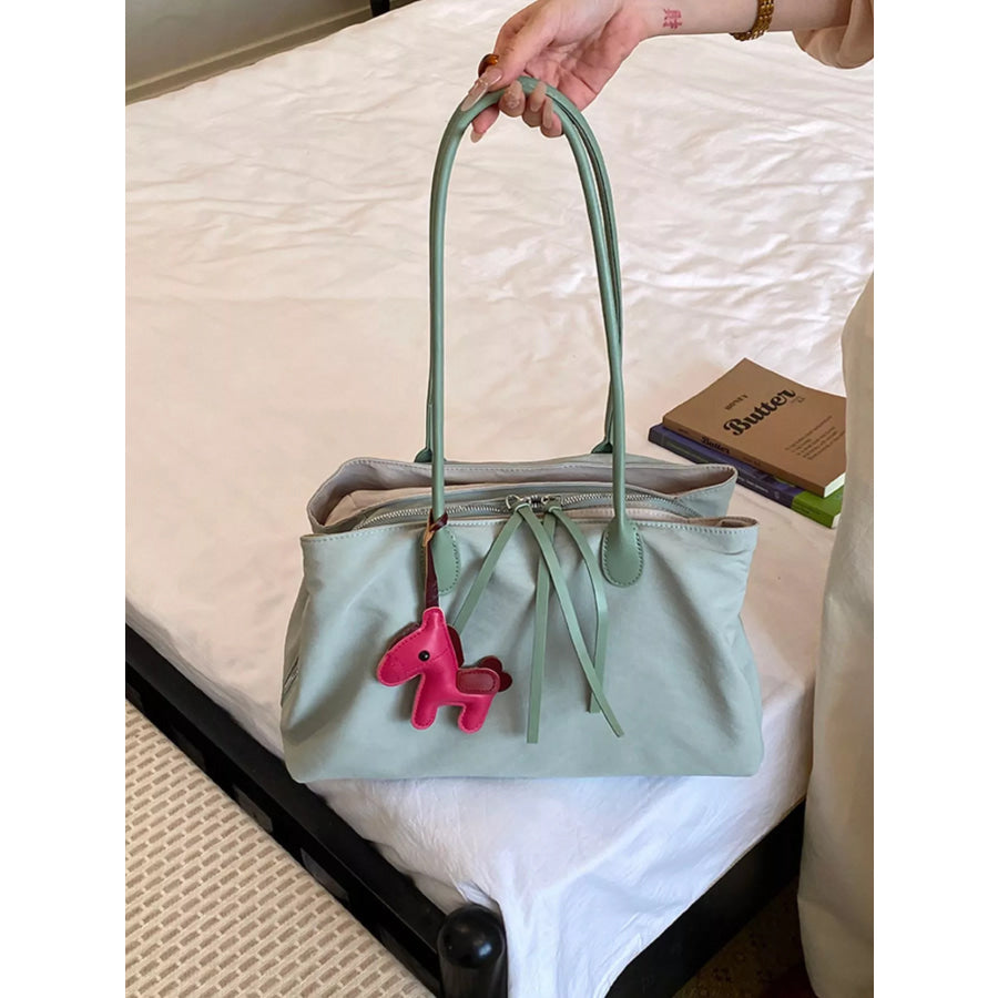 Lightweight Canvas Shoulder Bag Green / One Size Apparel and Accessories