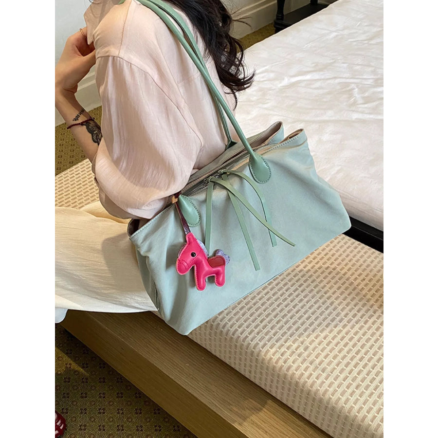 Lightweight Canvas Shoulder Bag Green / One Size Apparel and Accessories