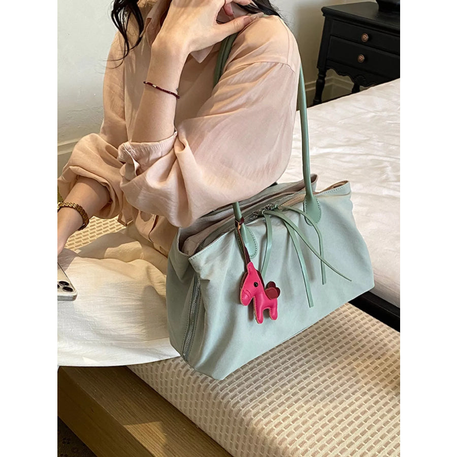 Lightweight Canvas Shoulder Bag Green / One Size Apparel and Accessories