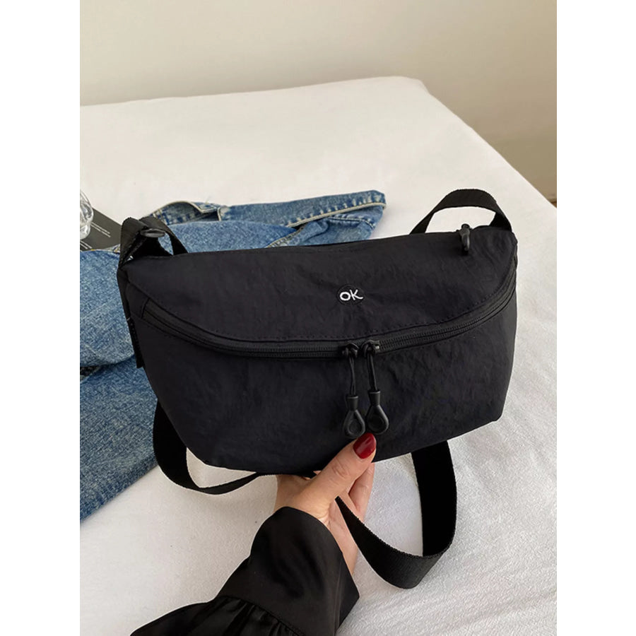 Lightweight Canvas Sling Bag Black / One Size Apparel and Accessories