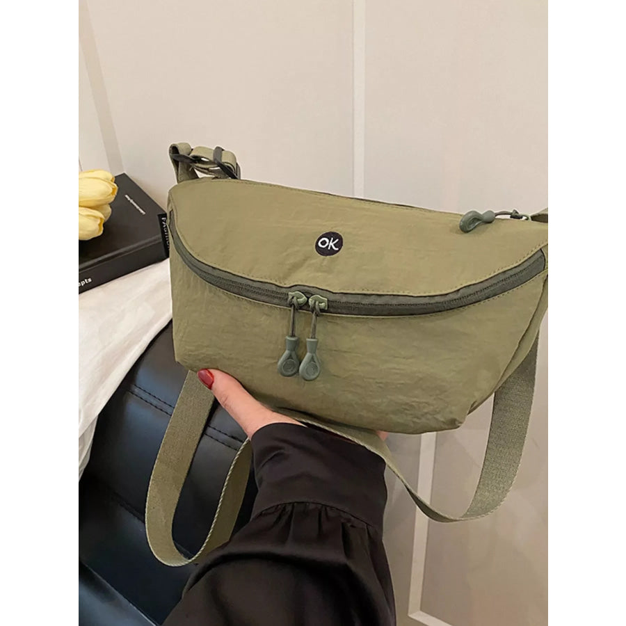 Lightweight Canvas Sling Bag Green / One Size Apparel and Accessories