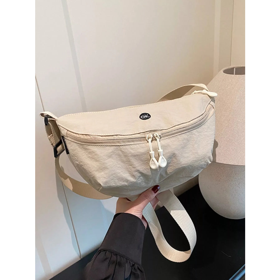 Lightweight Canvas Sling Bag White / One Size Apparel and Accessories