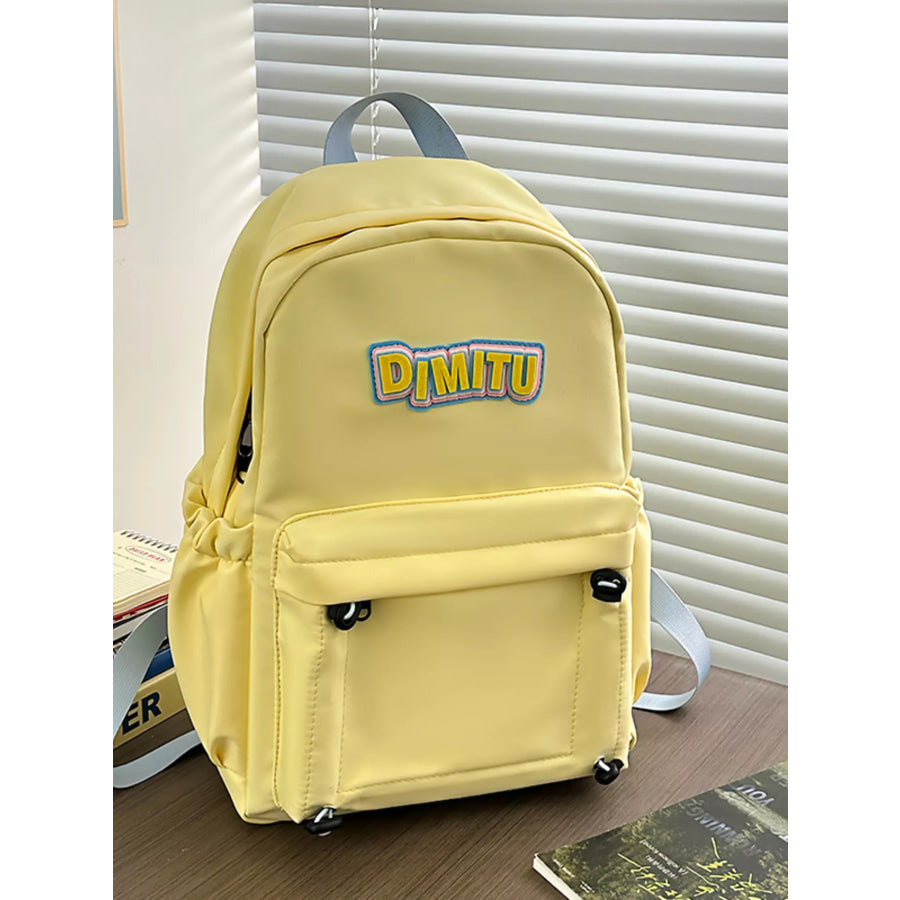 Lightweight Casual Backpack Bag Pastel Yellow / One Size Apparel and Accessories