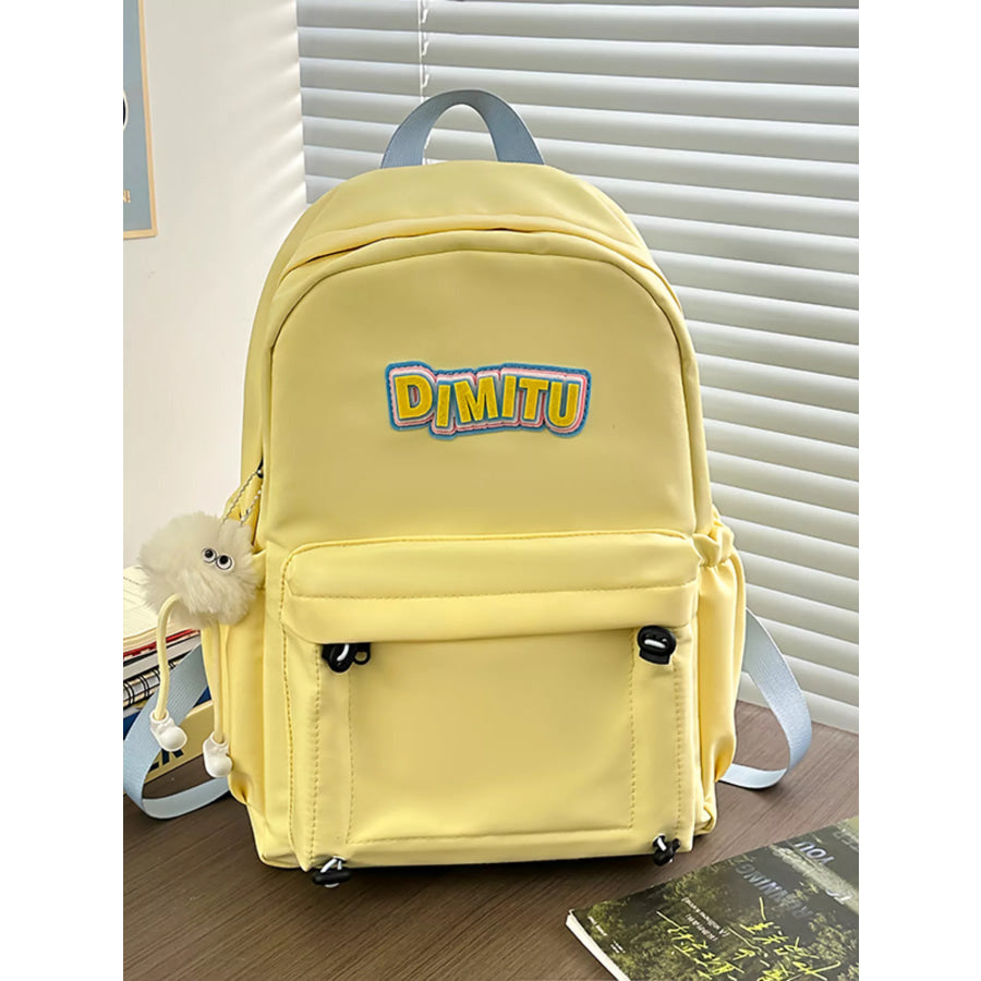 Lightweight Casual Backpack Bag Pastel Yellow / One Size Apparel and Accessories